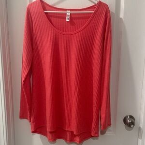 LuLaRoe Vibrant Coral Long Sleeve Top